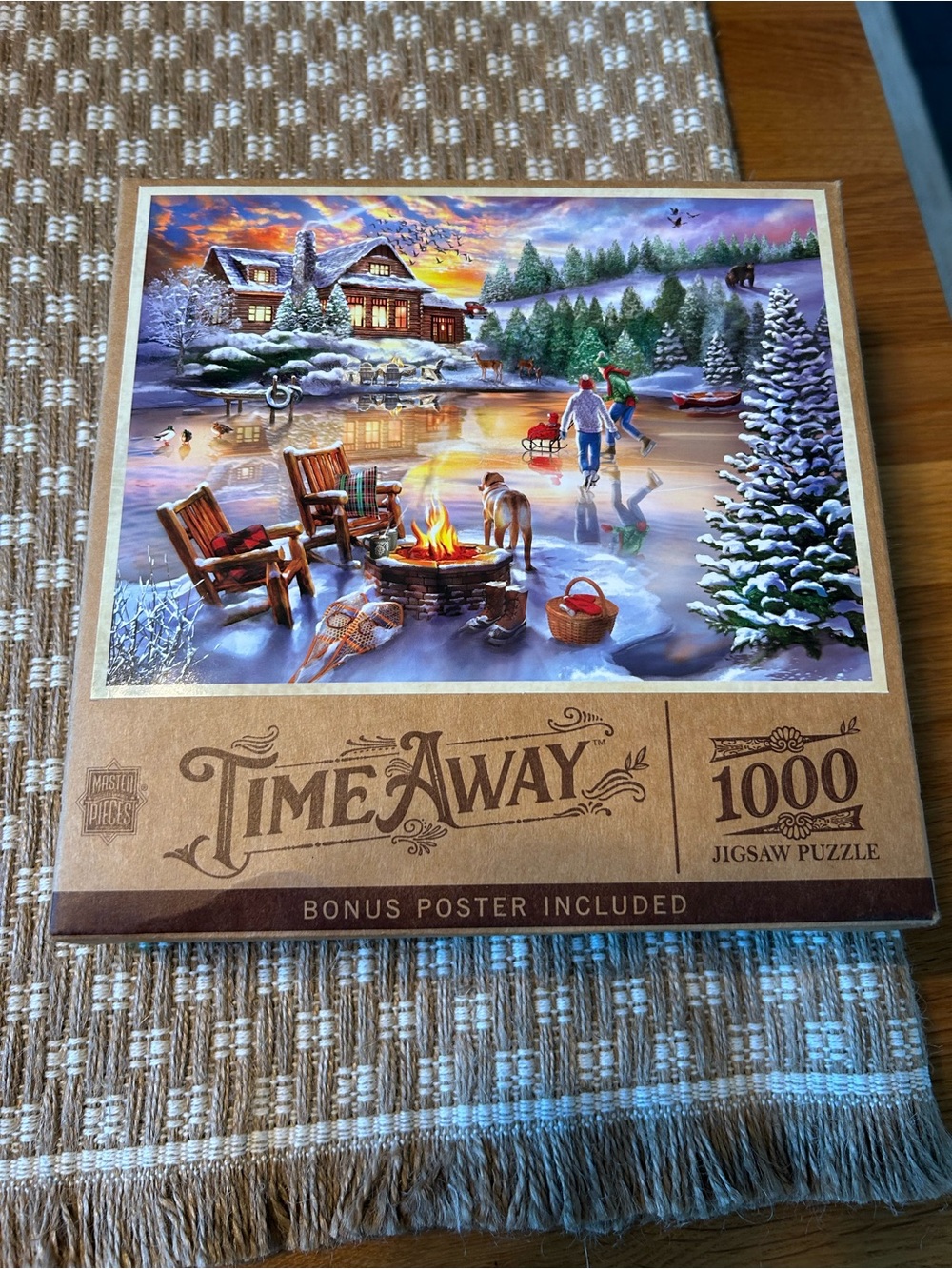 Winter Lakeside 1000-Piece Jigsaw Puzzle - Brown Artwork